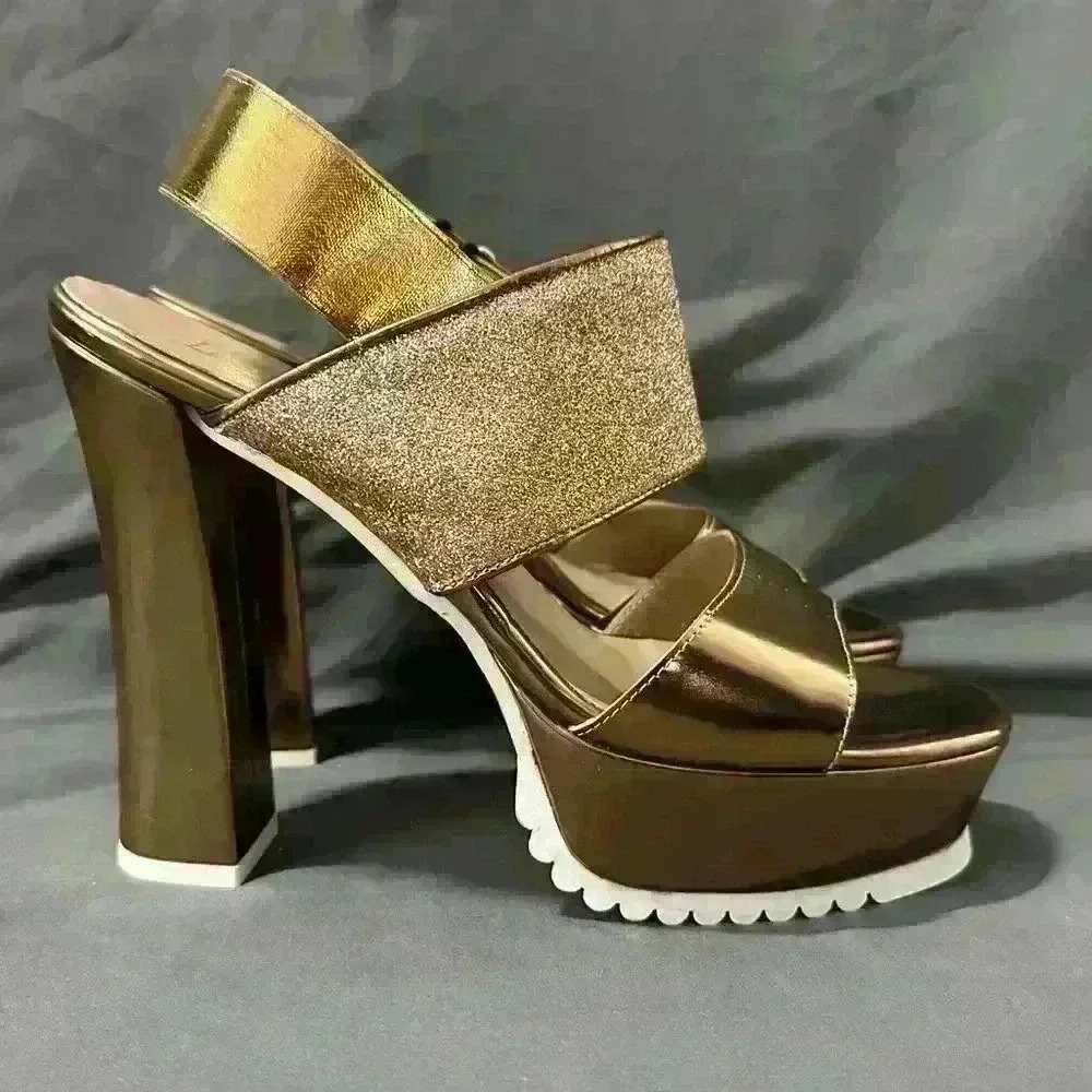 PINKO Gold Heeled Sandal - Picture 3 of 4